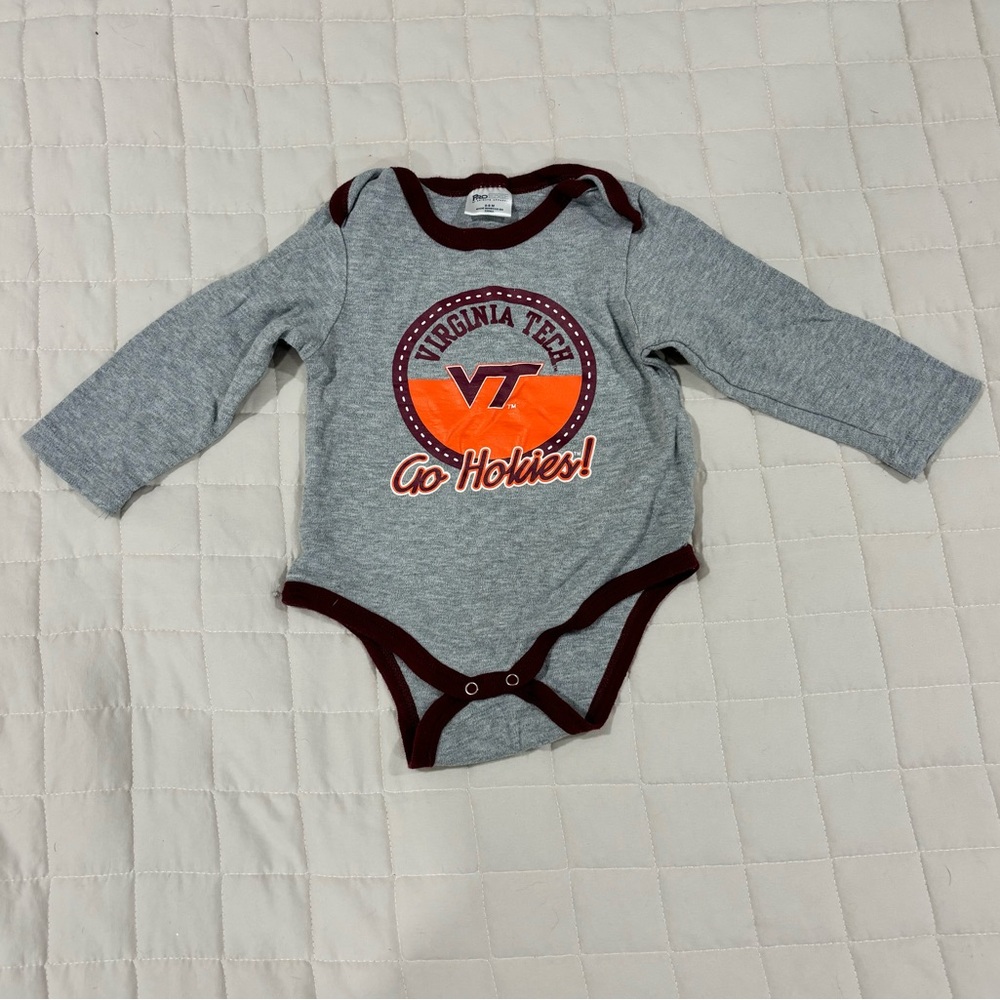 Virginia Tech Long Sleeve Bodysuit Onesie 6-9M